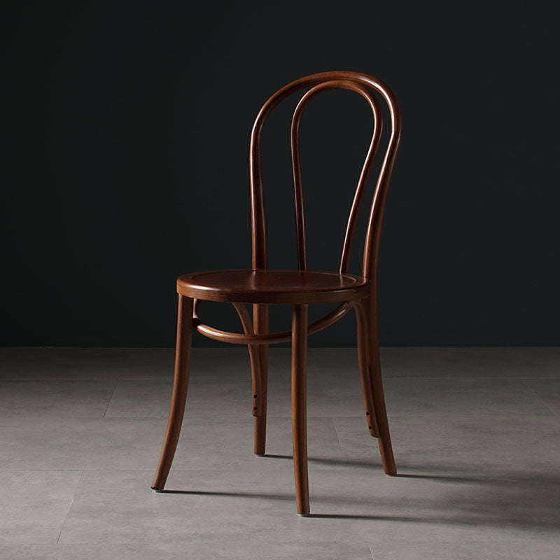 Silla sin brazos de comedor de madera tradicional, silla lateral de comedor individual con respaldo abierto para uso doméstico