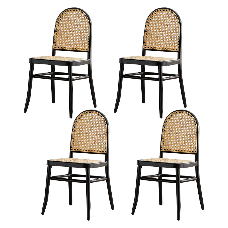 Silla sin brazos de comedor de madera tradicional, silla lateral de comedor con respaldo abierto para uso en restaurantes