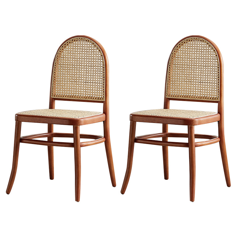 Silla sin brazos de comedor de madera tradicional, silla lateral de comedor con respaldo abierto para uso en restaurantes