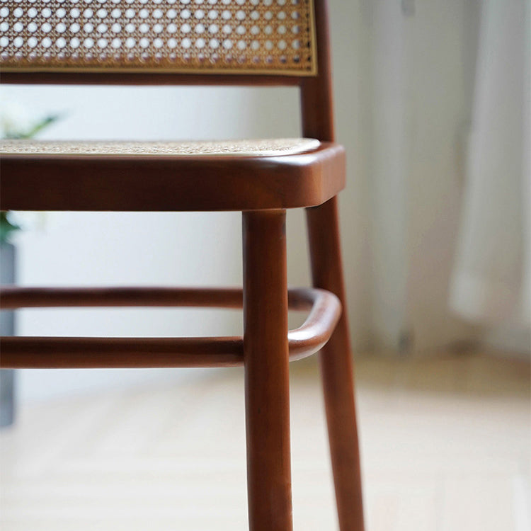 Silla sin brazos de comedor de madera tradicional, silla lateral de comedor con respaldo abierto para uso en restaurantes