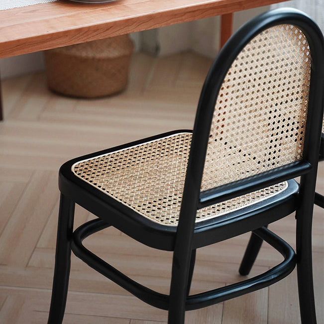 Silla sin brazos de comedor de madera tradicional, silla lateral de comedor con respaldo abierto para uso en restaurantes