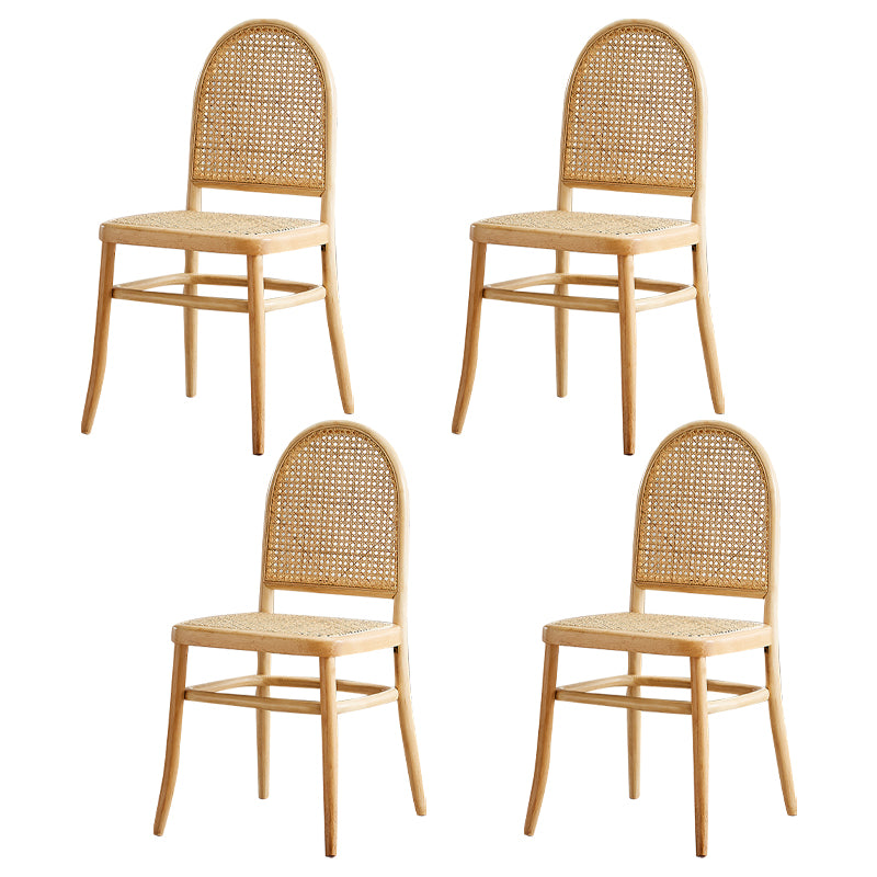 Silla sin brazos de comedor de madera tradicional, silla lateral de comedor con respaldo abierto para uso en restaurantes