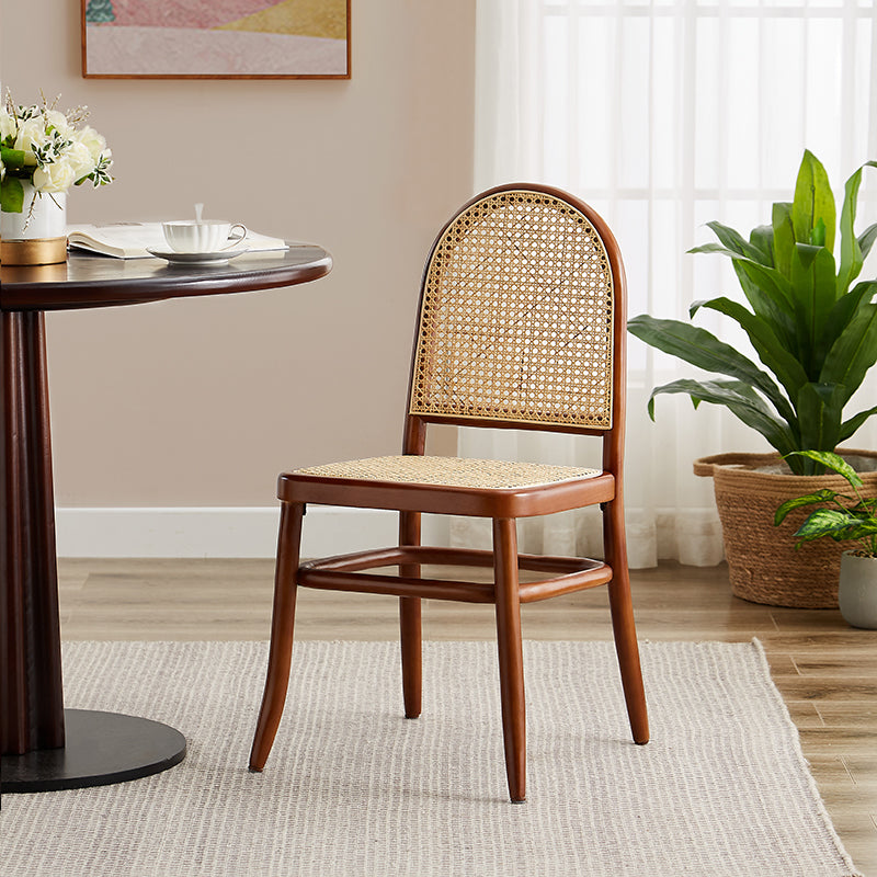 Silla sin brazos de comedor de madera tradicional, silla lateral de comedor con respaldo abierto para uso en restaurantes