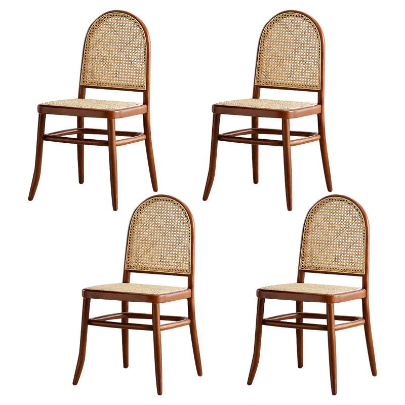 Silla sin brazos de comedor de madera tradicional, silla lateral de comedor con respaldo abierto para uso en restaurantes