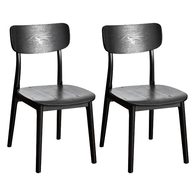 Silla de comedor tradicional de madera sin brazos, respaldo abierto, silla lateral de comedor (juego de 2)