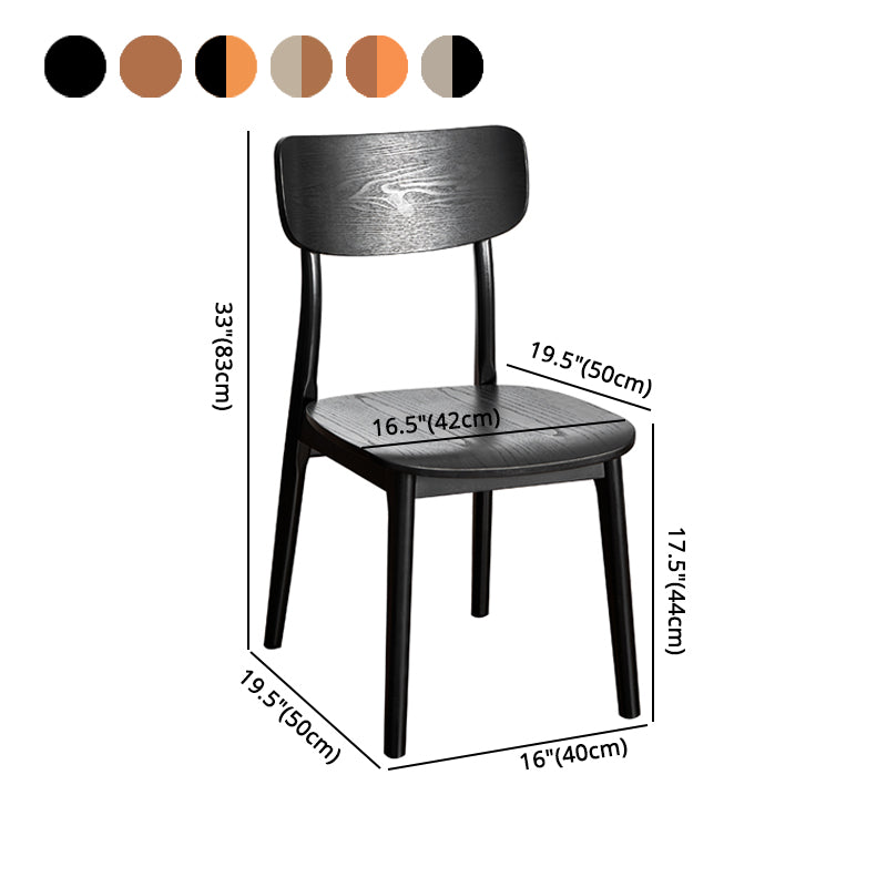 Silla de comedor tradicional de madera sin brazos, respaldo abierto, silla lateral de comedor (juego de 2)