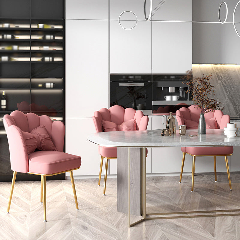 Silla de comedor tapizada de estilo escandinavo, silla individual con respaldo sólido para el hogar