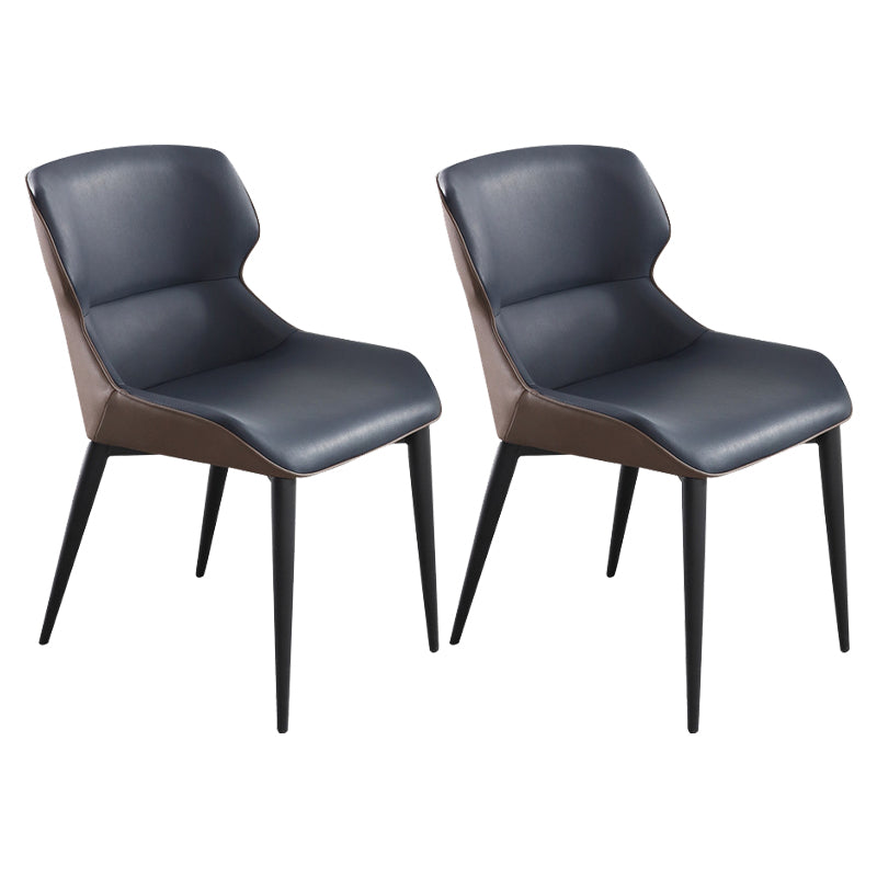Sillón industrial para interiores, silla de comedor tapizada con respaldo de metal (juego de 2)