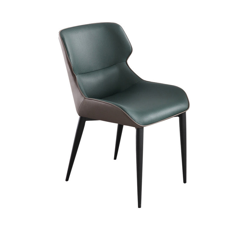 Sillón industrial para interiores, silla de comedor tapizada con respaldo de metal (juego de 2)