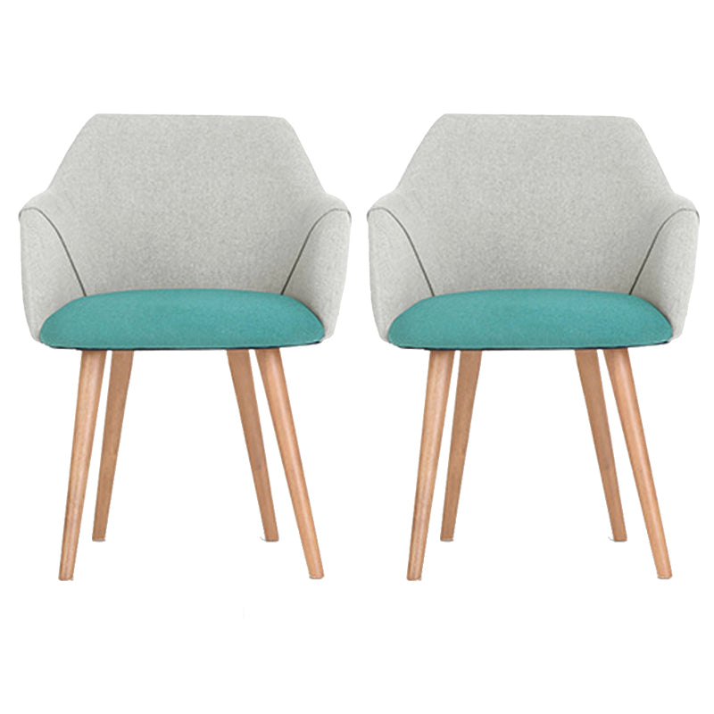 Silla de comedor escandinava con brazo de tela con acabado mate (juego de 2)