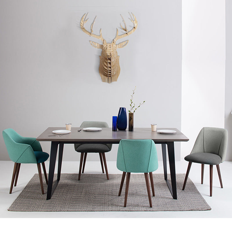 Silla de comedor escandinava con brazo de tela con acabado mate (juego de 2)