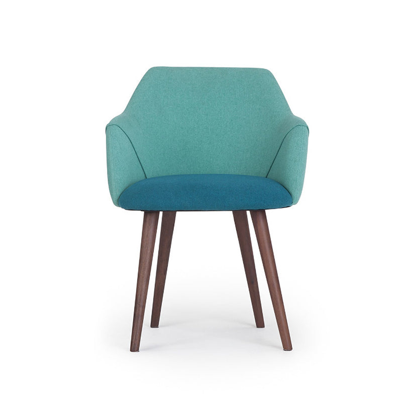 Silla de comedor escandinava con brazo de tela con acabado mate (juego de 2)
