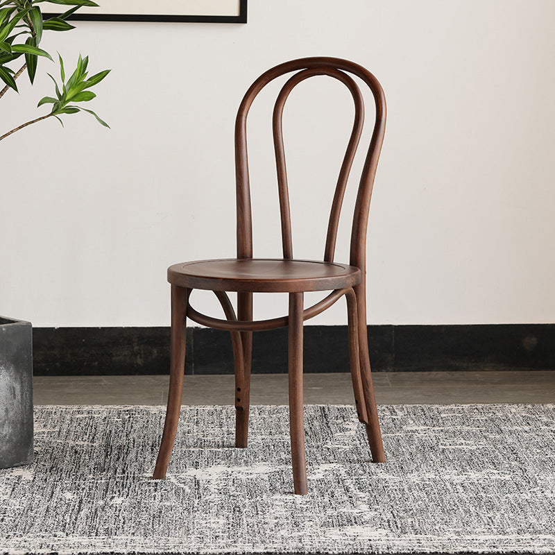 Silla tradicional de comedor de madera natural con respaldo Windsor de haya (juego de 2)