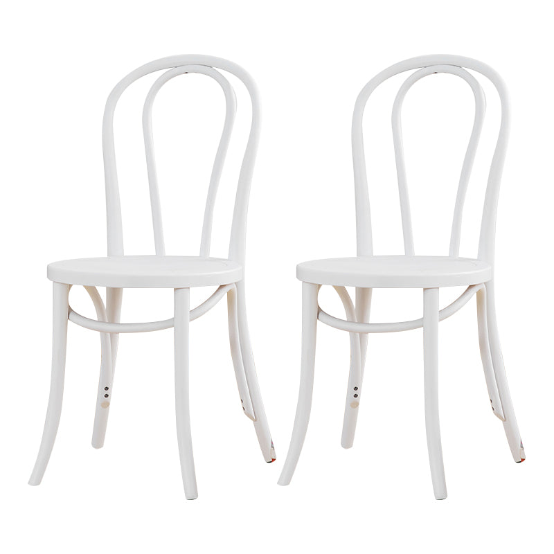 Silla tradicional de comedor de madera natural con respaldo Windsor de haya (juego de 2)