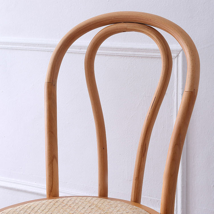 Silla tradicional de comedor de madera natural con respaldo Windsor de haya (juego de 2)