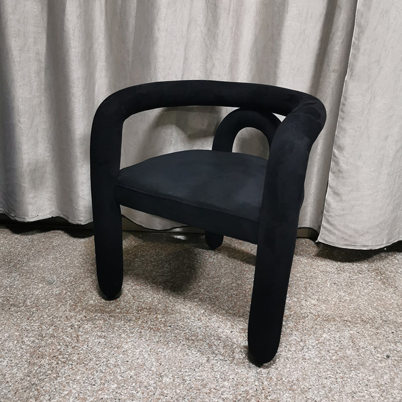 Silla de comedor estilo moderno Silla auxiliar con brazo de cocina y patas de metal