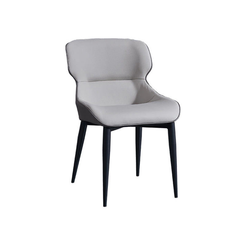 Esszimmerstühle aus Leder im minimalistischen Stil, Esszimmerstühle mit Ohrensessel (2er-Set)