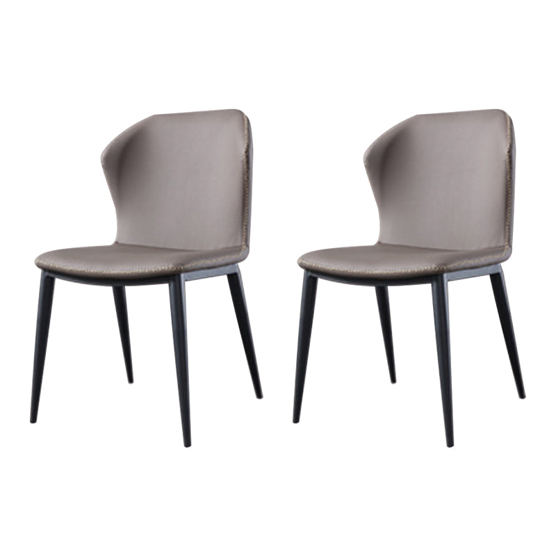 Sillas de comedor con respaldo de estilo industrial, sillas auxiliares de comedor de cuero para cocina (juego de 2)