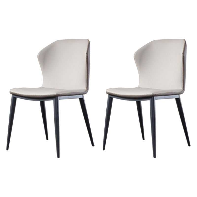 Sillas de comedor con respaldo de estilo industrial, sillas auxiliares de comedor de cuero para cocina (juego de 2)