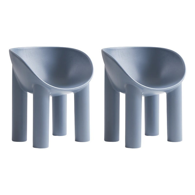 Sillas de comedor de estilo nórdico, sillas laterales con brazos de cocina y patas de plástico (juego de 2)