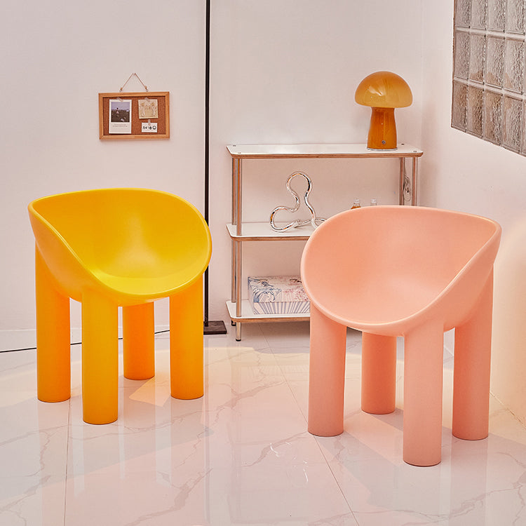 Sillas de comedor de estilo nórdico, sillas laterales con brazos de cocina y patas de plástico (juego de 2)