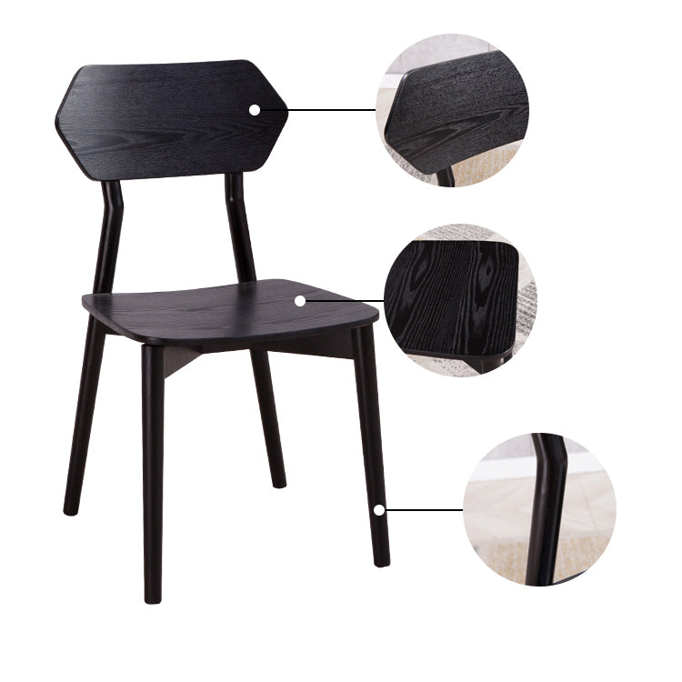 Chaise d'appoint de restaurant en cuir industriel Chaise de salle à manger à dossier ouvert (Ensemble de 2)