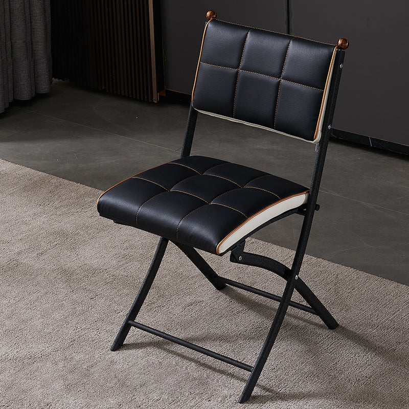 Silla lateral de metal moderna para interiores y exteriores, silla lateral de comedor plegable con respaldo abierto
