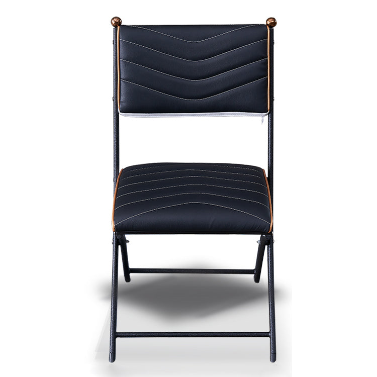 Silla lateral de metal moderna para interiores y exteriores, silla lateral de comedor plegable con respaldo abierto