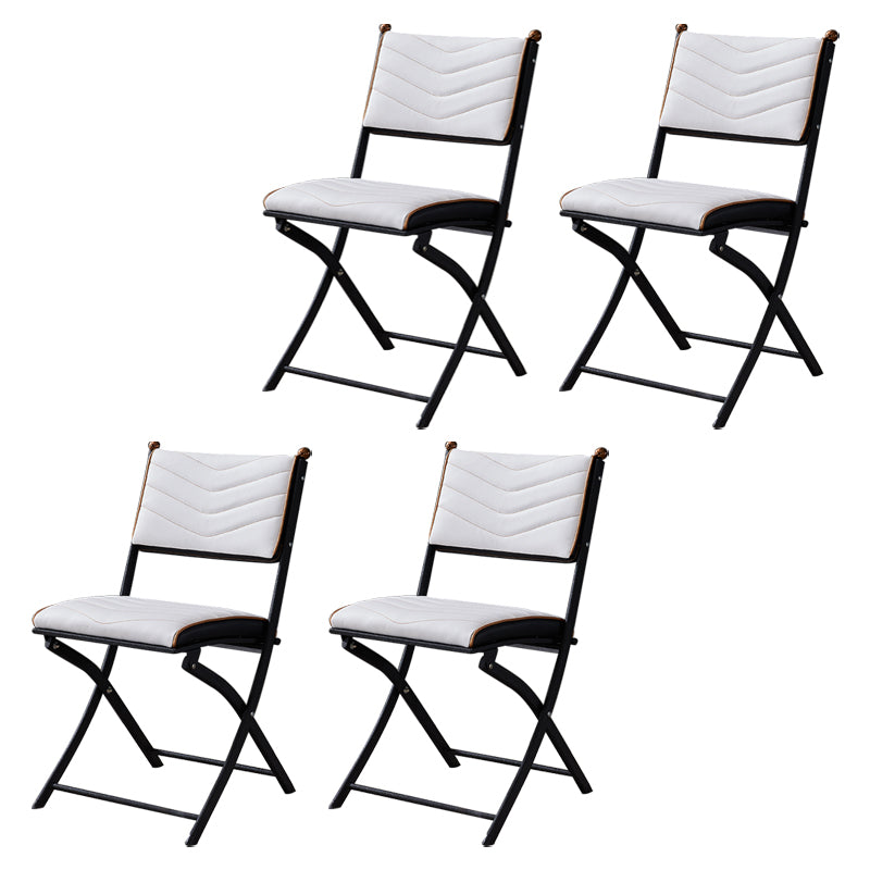 Silla lateral de metal moderna para interiores y exteriores, silla lateral de comedor plegable con respaldo abierto