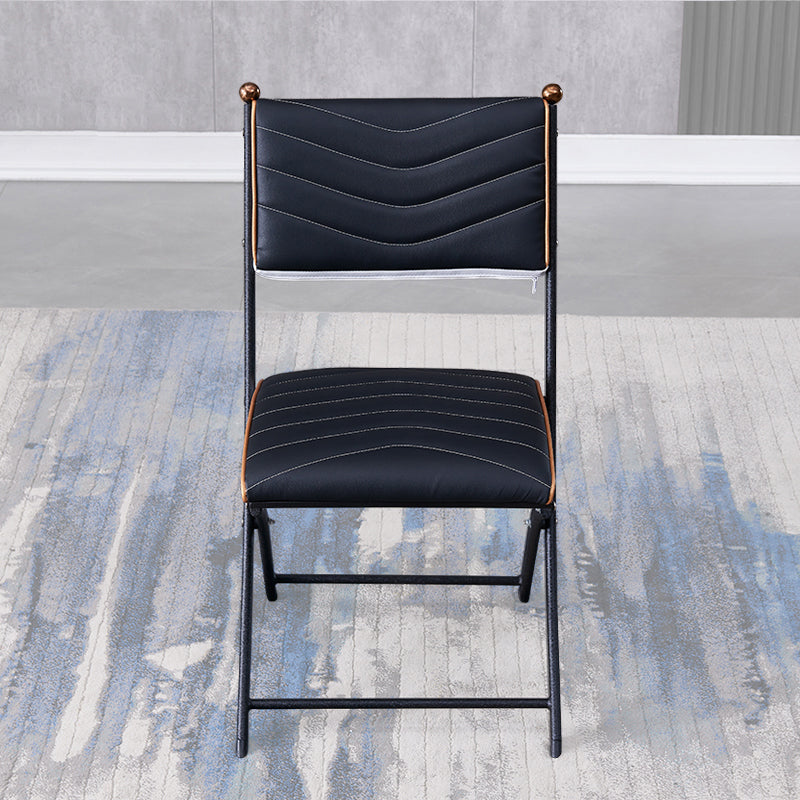 Silla lateral de metal moderna para interiores y exteriores, silla lateral de comedor plegable con respaldo abierto