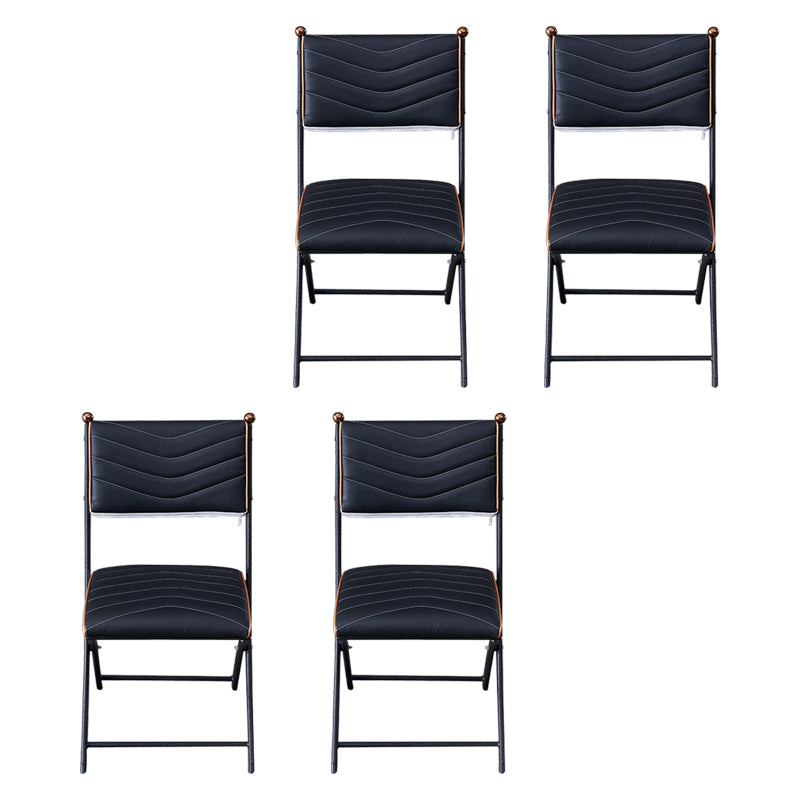 Silla lateral de metal moderna para interiores y exteriores, silla lateral de comedor plegable con respaldo abierto