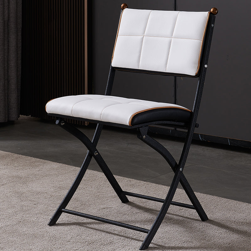 Silla lateral de metal moderna para interiores y exteriores, silla lateral de comedor plegable con respaldo abierto