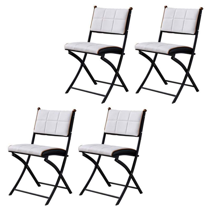 Silla lateral de metal moderna para interiores y exteriores, silla lateral de comedor plegable con respaldo abierto