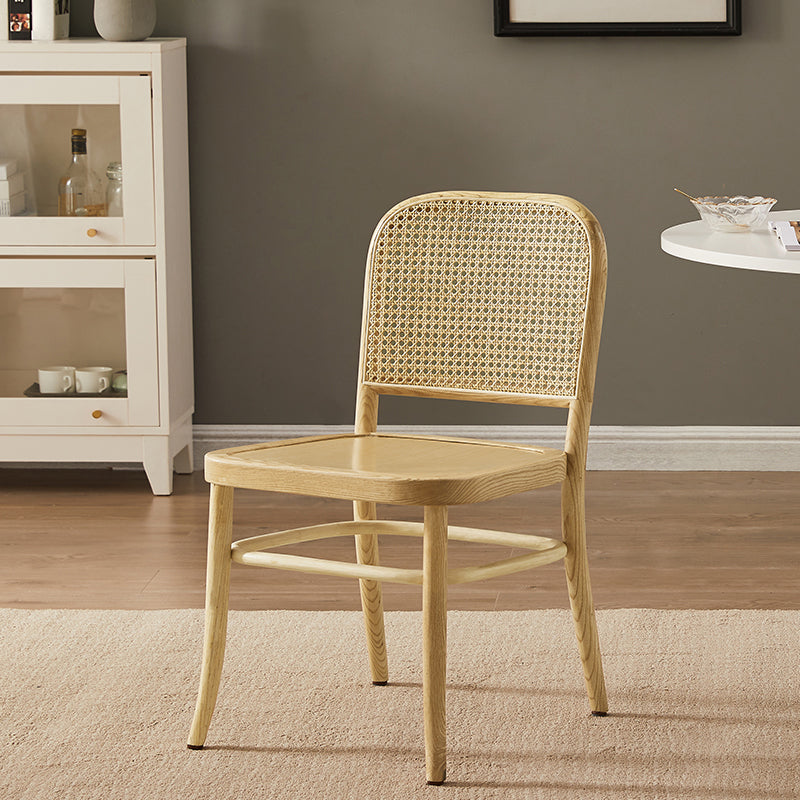 Silla de madera maciza de estilo tradicional, sillas laterales de comedor con respaldo abierto para cocina