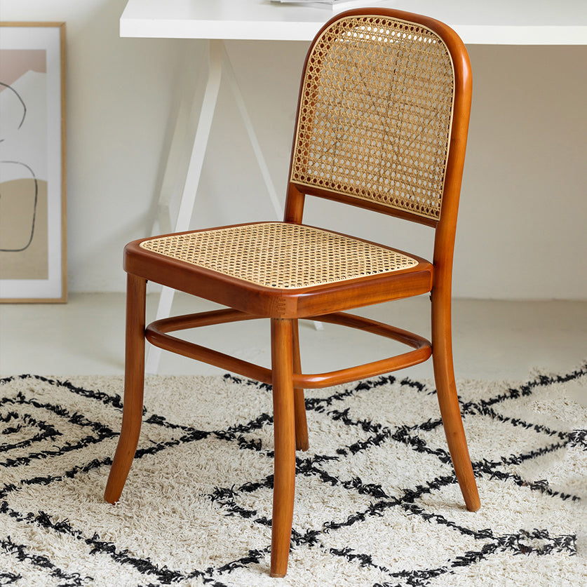 Silla de madera maciza de estilo tradicional, sillas laterales de comedor con respaldo abierto para cocina