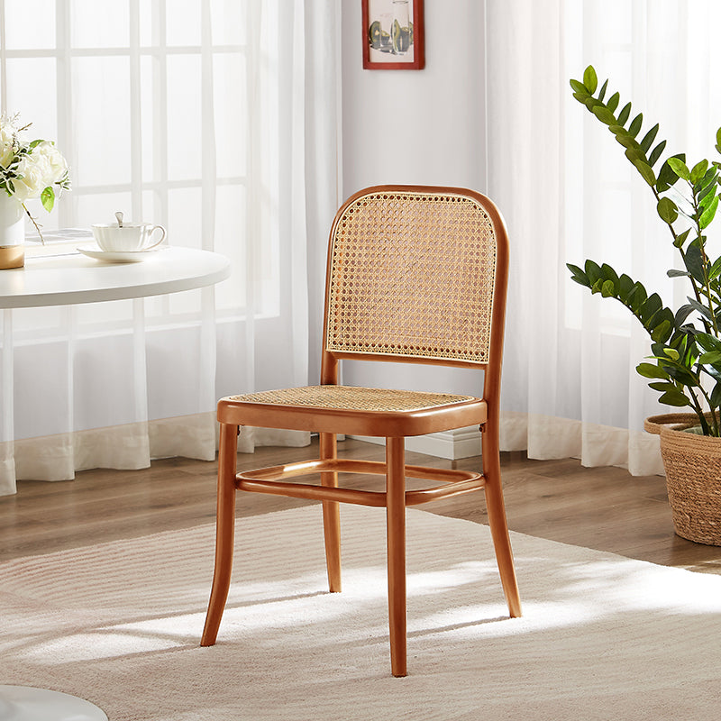 Silla de madera maciza de estilo tradicional, sillas laterales de comedor con respaldo abierto para cocina