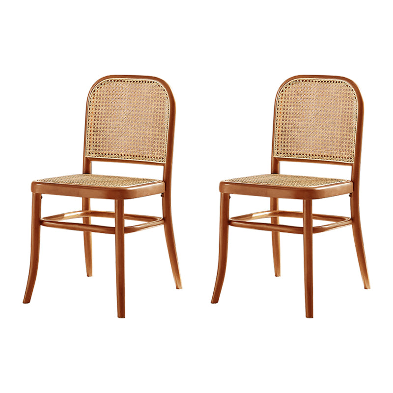 Silla de madera maciza de estilo tradicional, sillas laterales de comedor con respaldo abierto para cocina