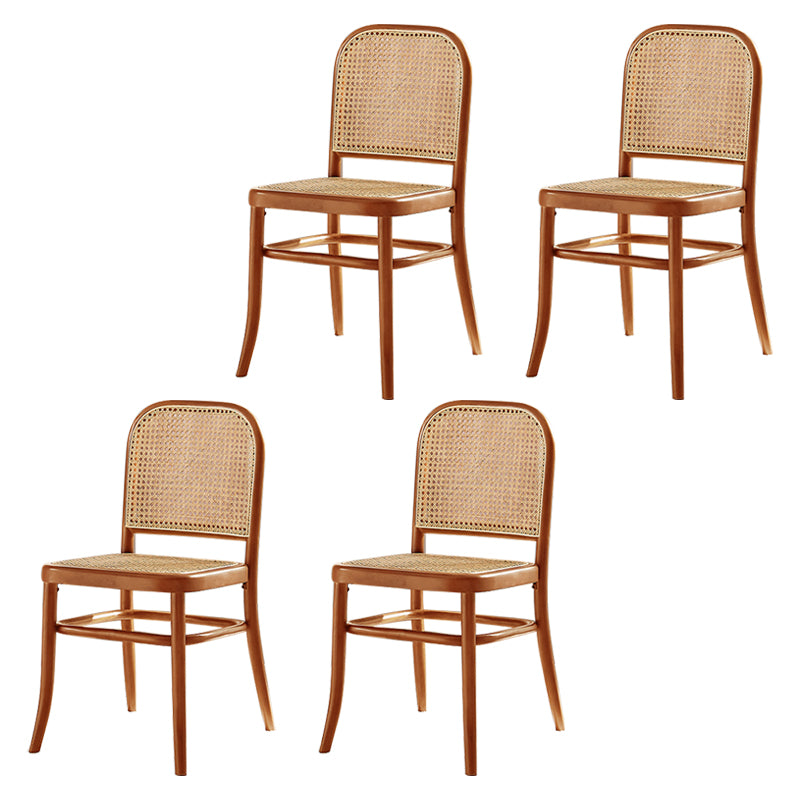 Silla de madera maciza de estilo tradicional, sillas laterales de comedor con respaldo abierto para cocina