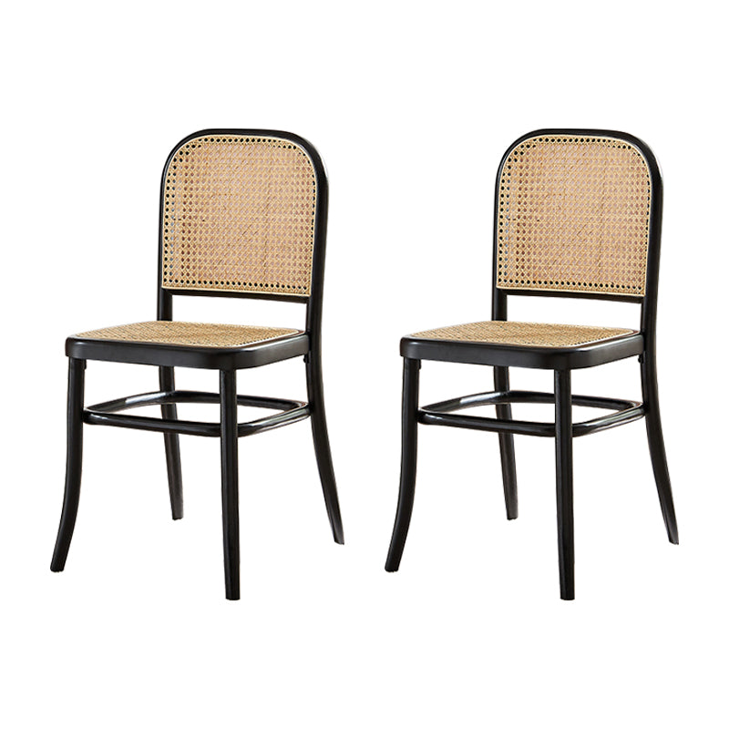 Silla de madera maciza de estilo tradicional, sillas laterales de comedor con respaldo abierto para cocina
