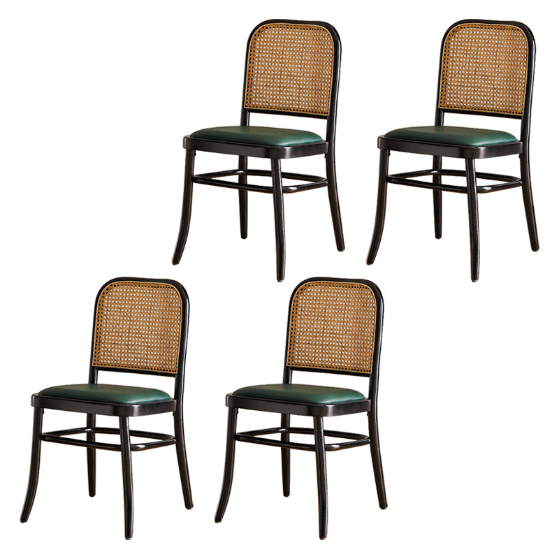 Silla de madera maciza de estilo tradicional, sillas laterales de comedor con respaldo abierto para cocina