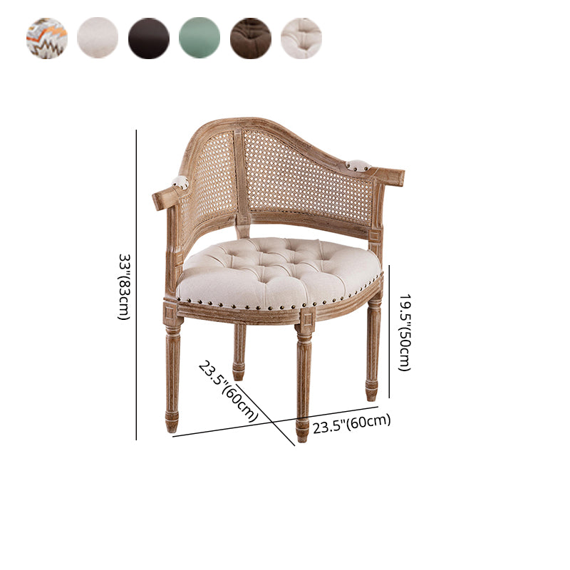 Sillas de madera de caucho estilo campestre, juego de sillones con respaldo abierto para comedor y cocina
