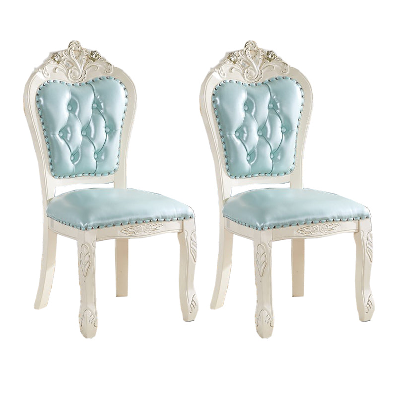 Silla auxiliar de comedor de estilo victoriano, sillas auxiliares sin brazos para uso doméstico (juego de 2)