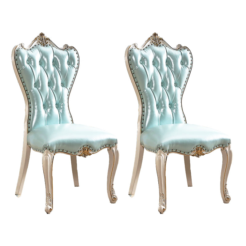 Silla auxiliar de comedor de estilo victoriano, sillas auxiliares sin brazos para uso doméstico (juego de 2)