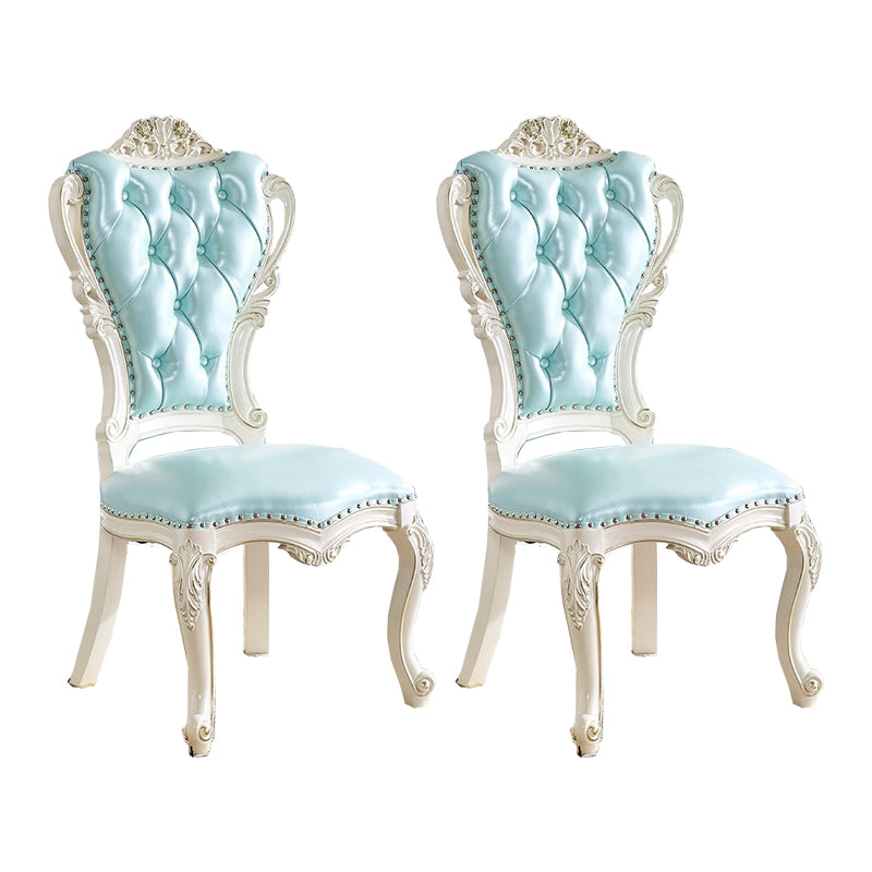 Silla auxiliar de comedor de estilo victoriano, sillas auxiliares sin brazos para uso doméstico (juego de 2)