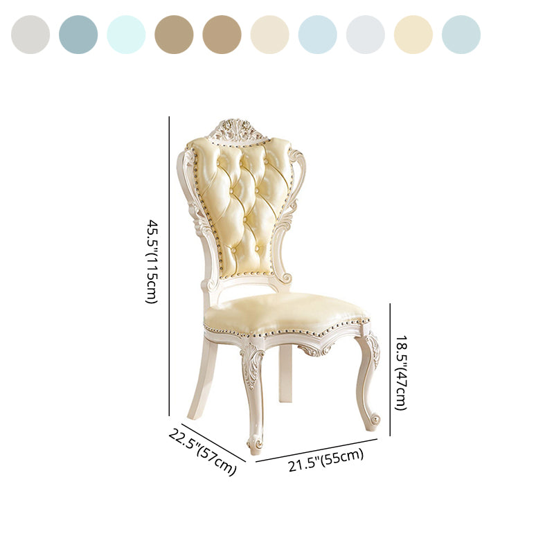 Silla auxiliar de comedor de estilo victoriano, sillas auxiliares sin brazos para uso doméstico (juego de 2)