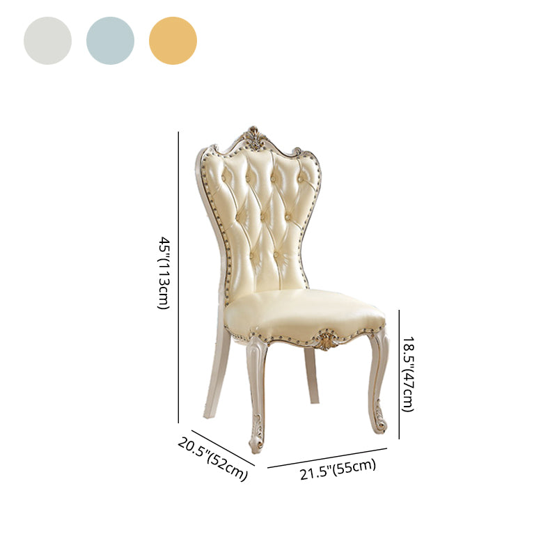 Silla auxiliar de comedor de estilo victoriano, sillas auxiliares sin brazos para uso doméstico (juego de 2)