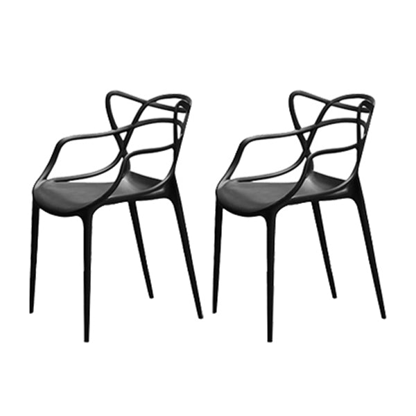 Silla de comedor de cocina de estilo moderno, sillas laterales de brazo de comedor de plástico