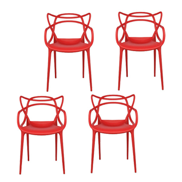 Silla de comedor de cocina de estilo moderno, sillas laterales de brazo de comedor de plástico
