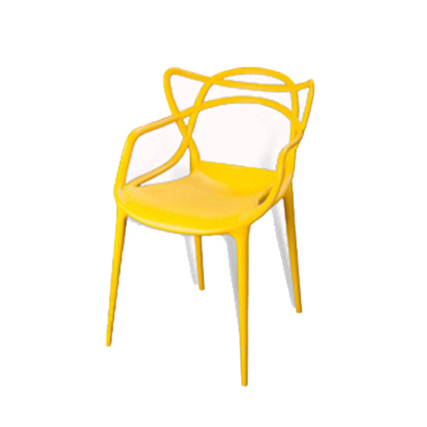 Silla de comedor de cocina de estilo moderno, sillas laterales de brazo de comedor de plástico