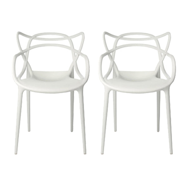 Silla de comedor de cocina de estilo moderno, sillas laterales de brazo de comedor de plástico